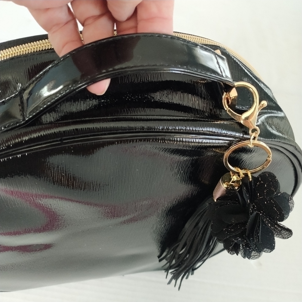 Lancome Faux Black Leather Train Make-up Travel Case - Picture 6 of 12
